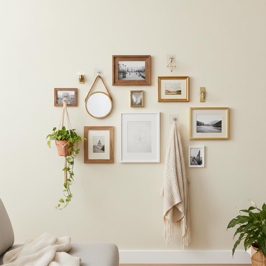 Self Adhesive Heavy Duty Wall Hooks for Hanging (Pack of 10)