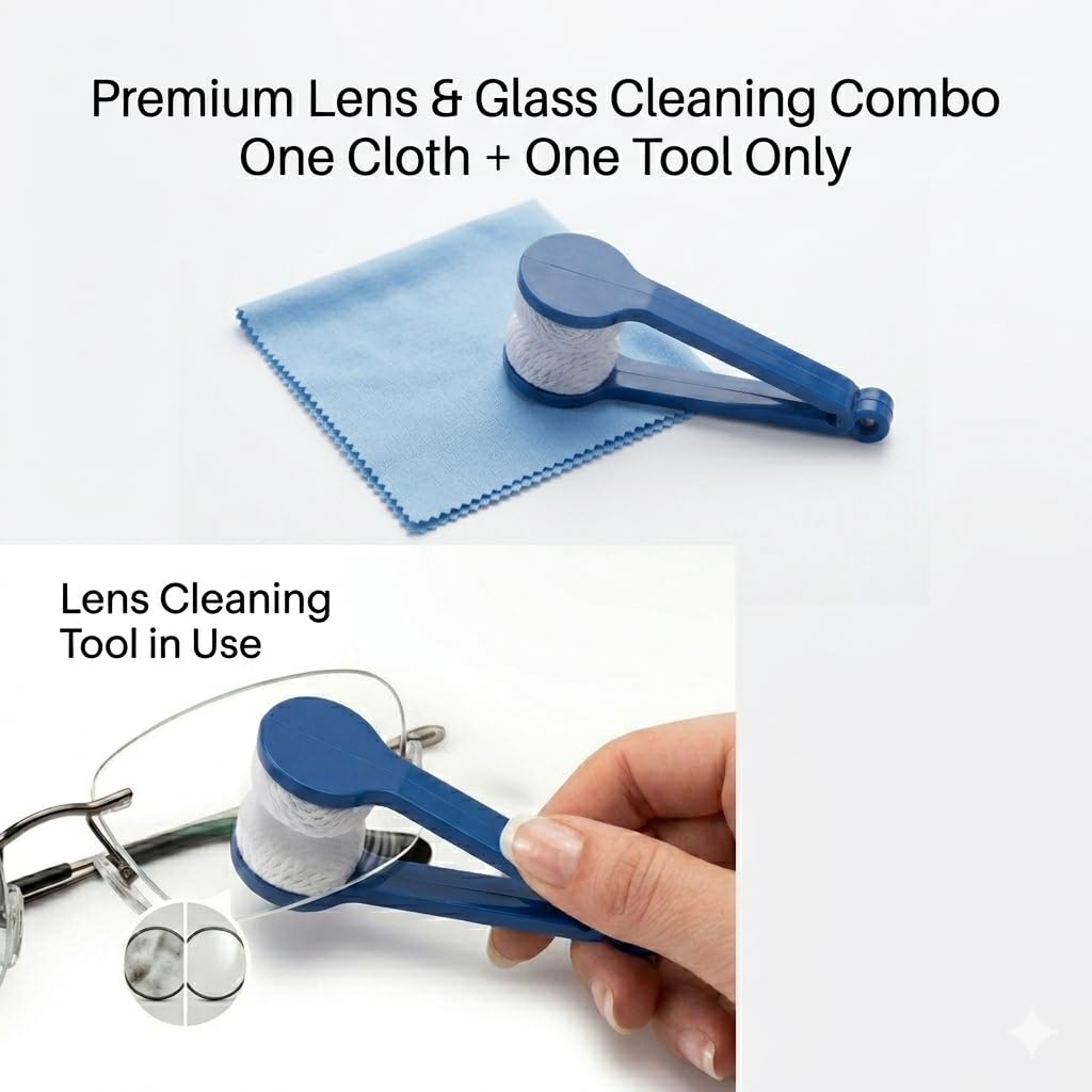 Microfiber Lens Cleaner Clip Pack of 2 – Scratch-Free Eyeglass Tool