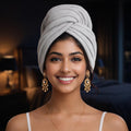 BV Lifestyle Microfiber Super Absorbent Hair Drying Towel for Women | Quick Dry Hair Wrap Turban | Lightweight Anti-Frizz Hair Towel (Light Grey)