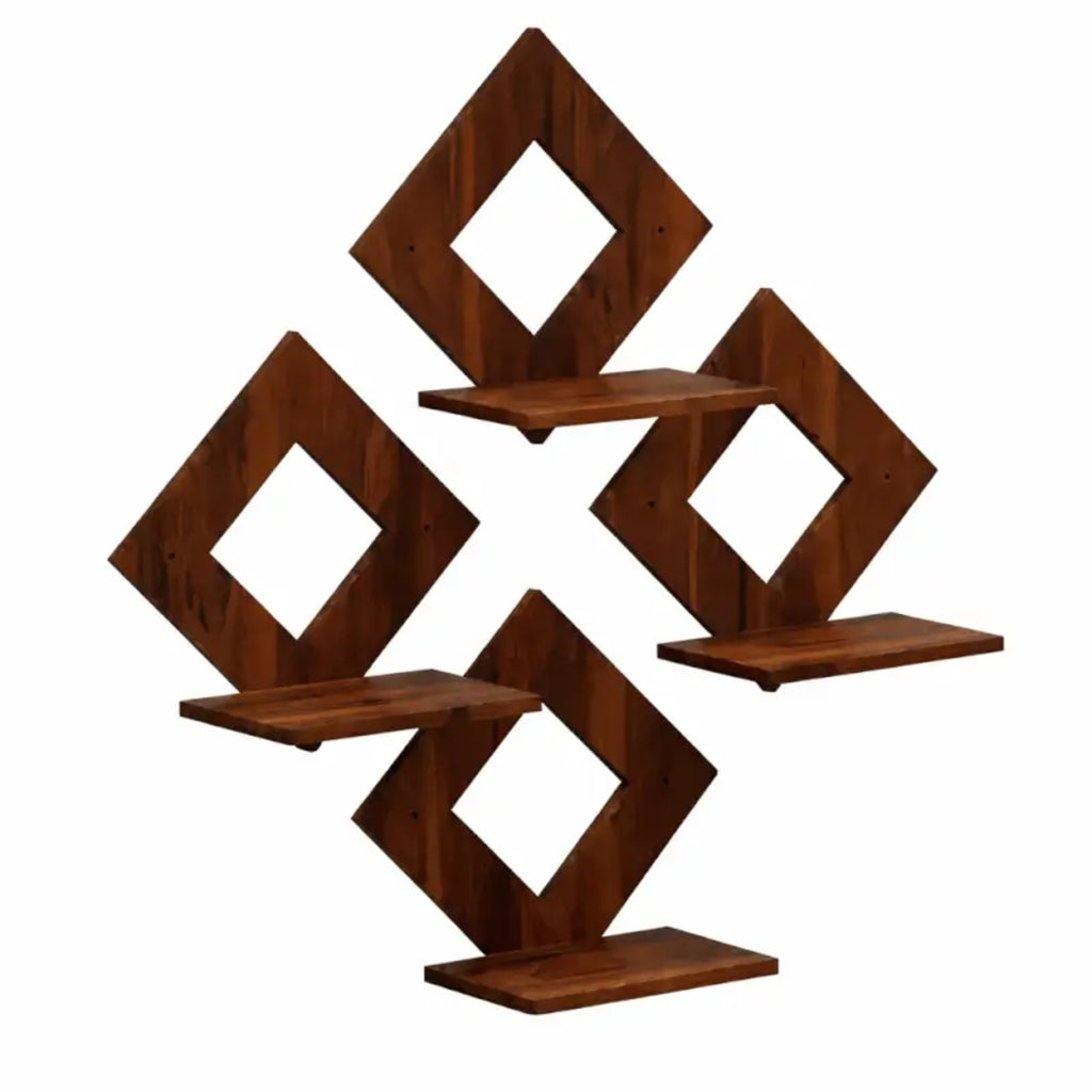 Wall Hanging Wooden Shelf – Black Decorative Storage Shelf