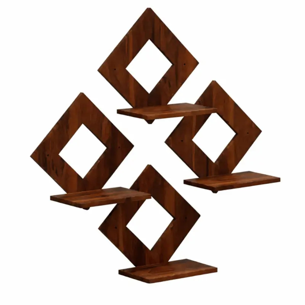 Wall Hanging Wooden Shelf – Black Decorative Storage Shelf