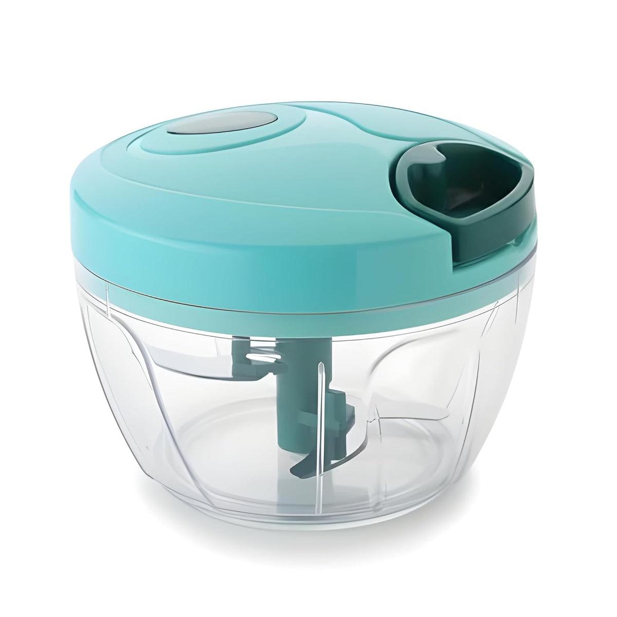 Manual Vegetable Chopper, 1000ml Plastic Pull String, Purple