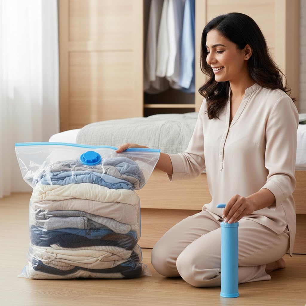 Vacuum Storage Bags Set of 5 with Hand Pump