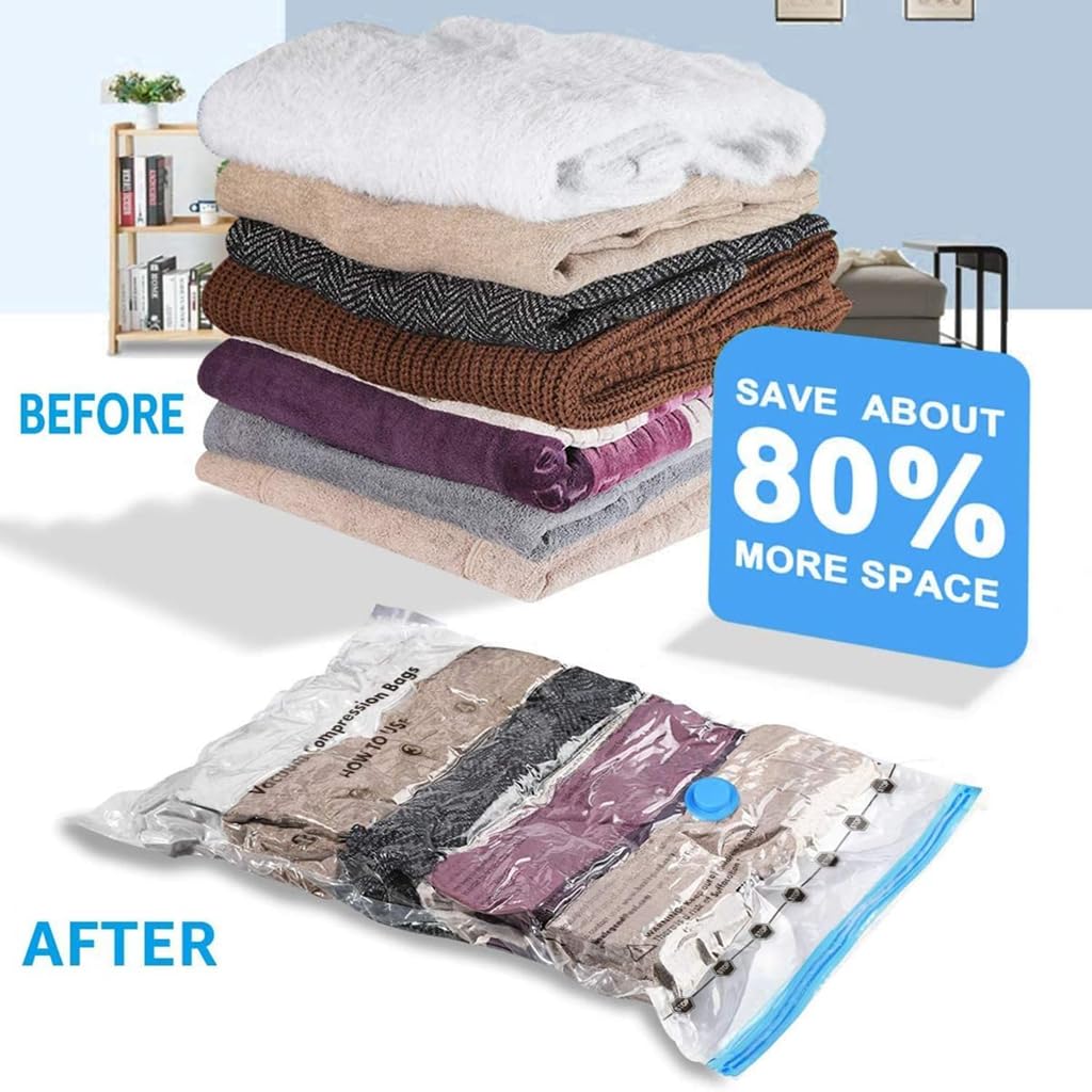 Vacuum Storage Bags Set of 5 with Hand Pump