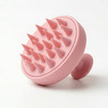 Silicone Scalp Massager Brush with Soft Pink Bristles