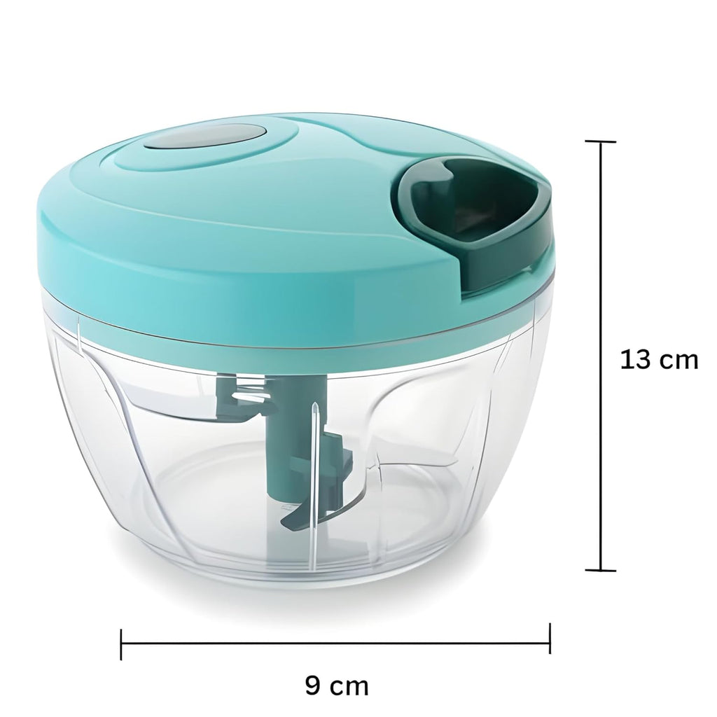 Manual Vegetable Chopper, 1000ml Plastic Pull String, Purple