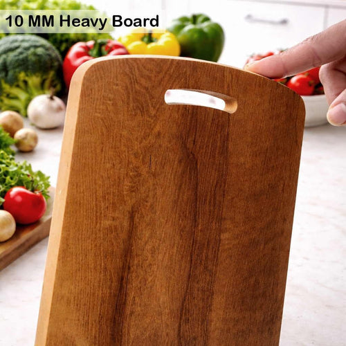 100% Natural Wooden Chopping Board for Kitchen Use | Heavy Duty Thick Wood Cutting Board for Vegetables, Fruits & Meat | Durable Knife-Friendly Anti-Bacterial Kitchen Tool