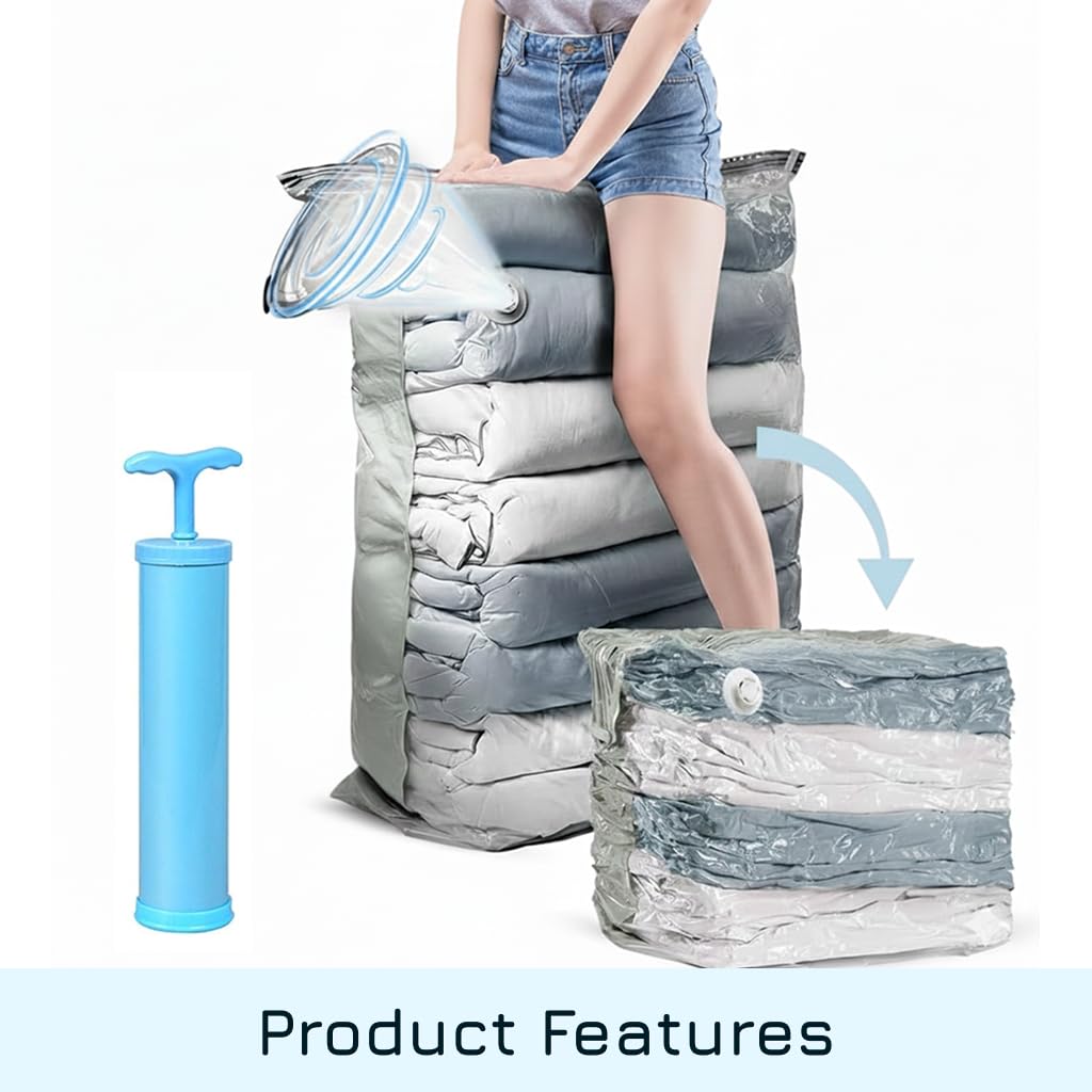 Vacuum Storage Bags Set of 5 with Hand Pump