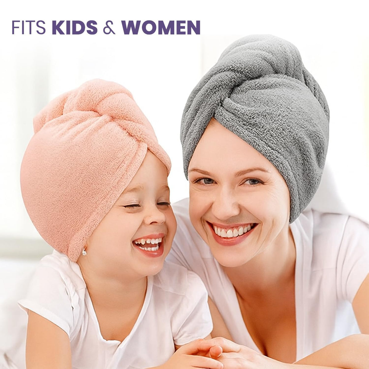 BV Lifestyle Microfiber Super Absorbent Hair Drying Towel for Women | Quick Dry Hair Wrap Turban | Lightweight Anti-Frizz Hair Towel (Light Green)