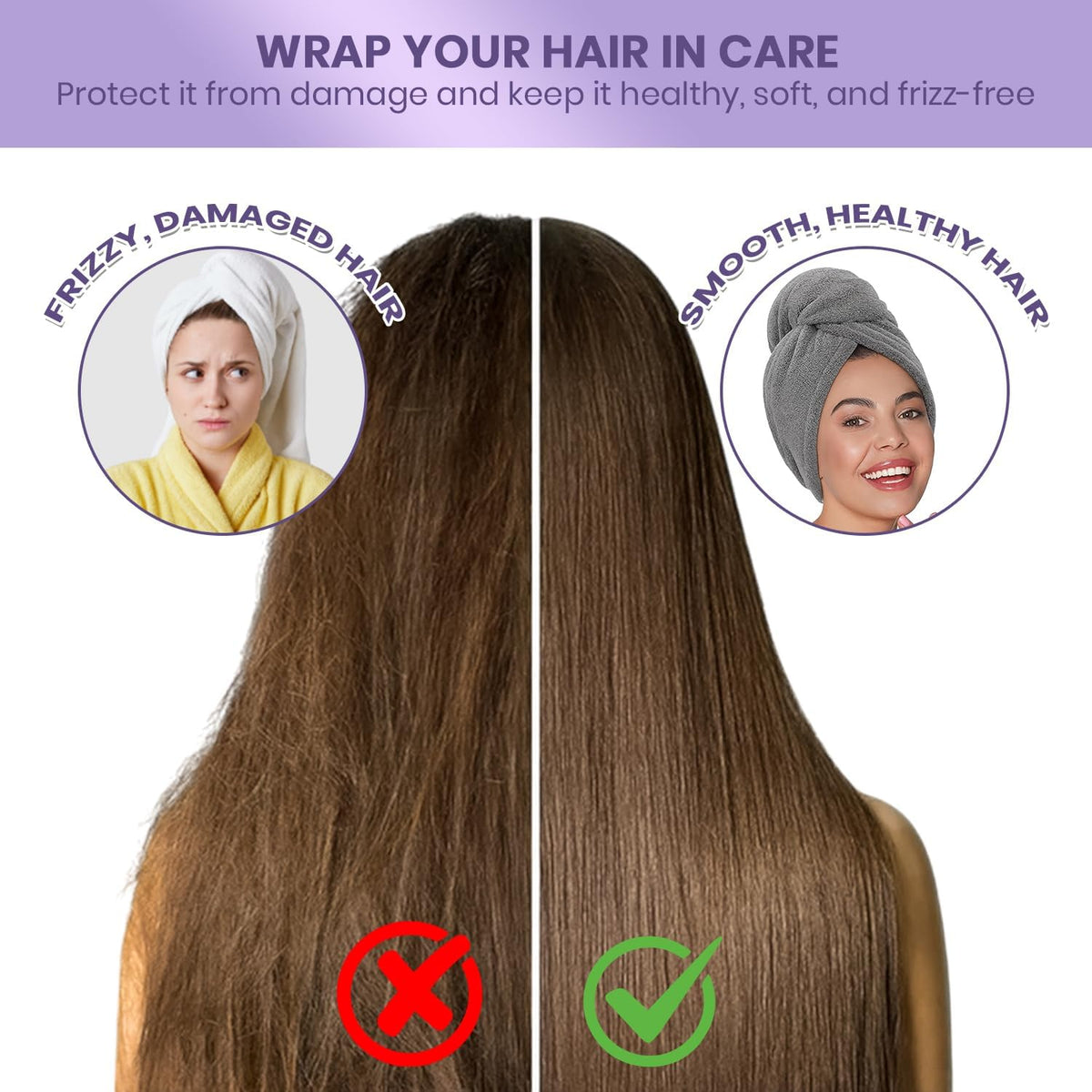 BV Lifestyle Microfiber Super Absorbent Hair Drying Towel for Women | Quick Dry Hair Wrap Turban | Lightweight Anti-Frizz Hair Towel (Light Green)