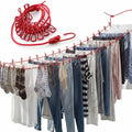 Elastic Clothesline with 12 Clips & Hooks, No-Drill