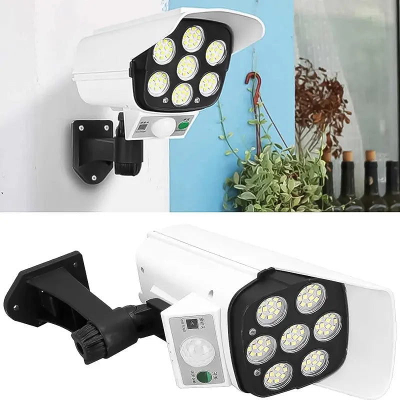 Solar Motion Sensor Light with Dummy Security Camera Design