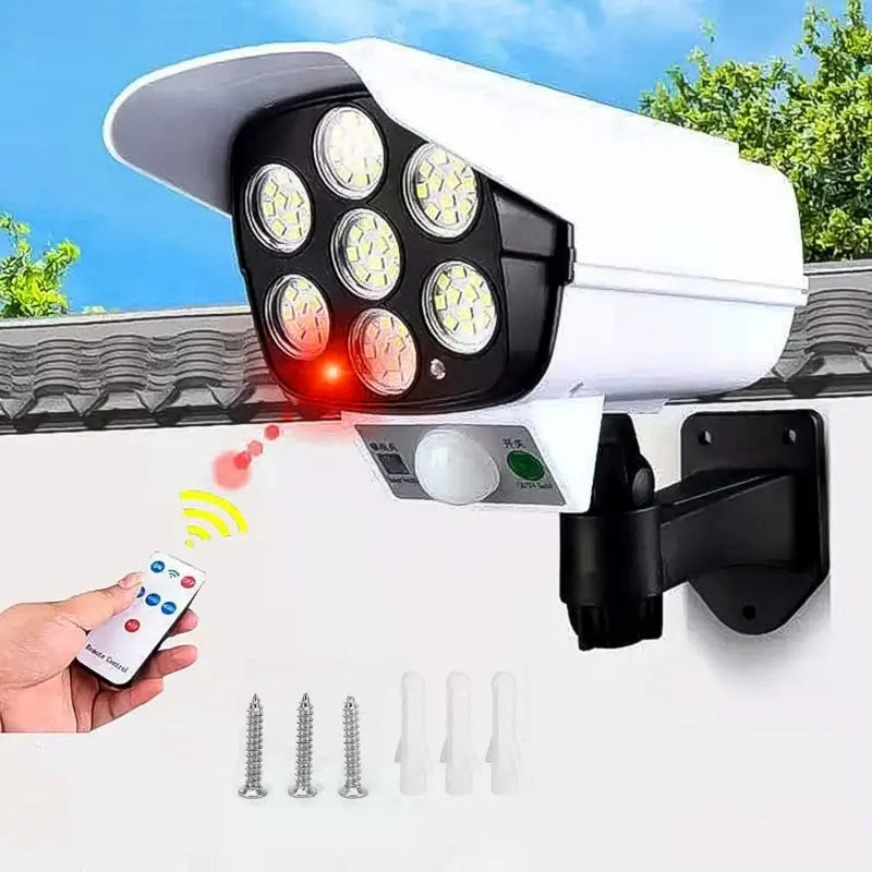 Solar Motion Sensor Light with Dummy Security Camera Design