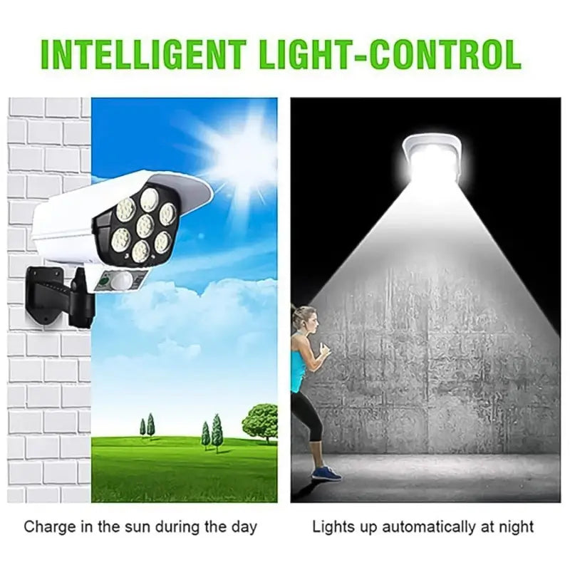Solar Motion Sensor Light with Dummy Security Camera Design