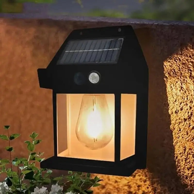 Solar Wall Lantern Outdoor Porch Light with Motion Sensor