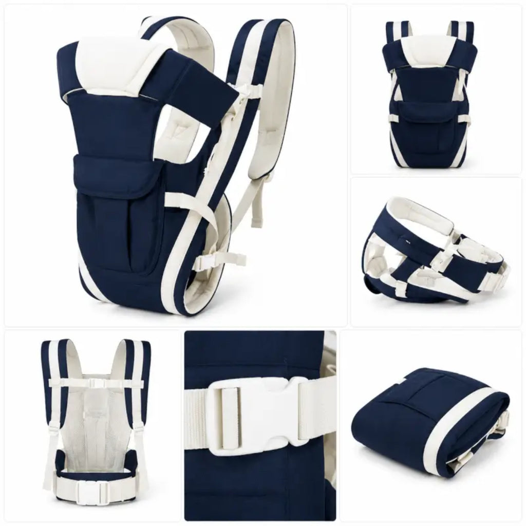4-in-1 Baby Carrier Backpack – Adjustable Cotton Carrier, Up to 15kg
