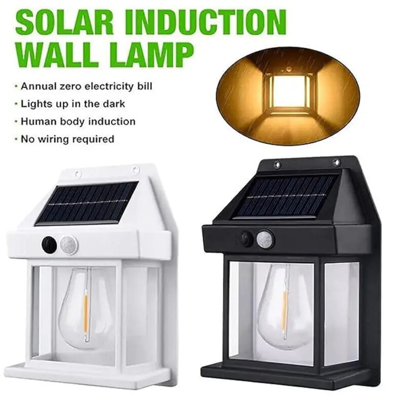 Solar Wall Lantern Outdoor Porch Light with Motion Sensor