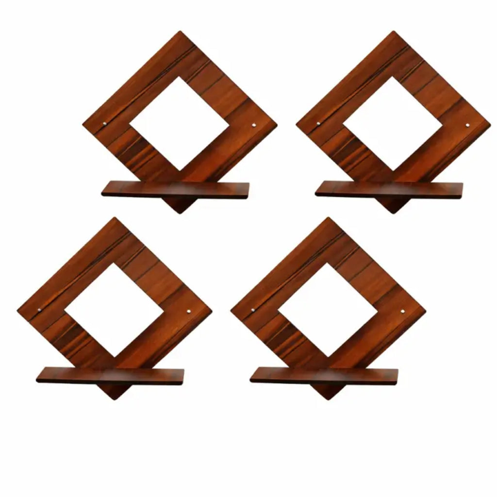 Wall Hanging Wooden Shelf – Black Decorative Storage Shelf