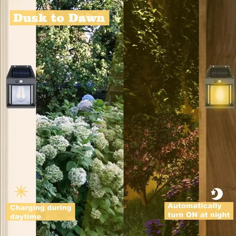 Solar Wall Lantern Outdoor Porch Light with Motion Sensor