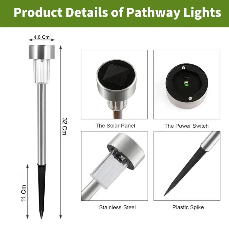 12-Piece Solar Lawn Lamp Set – Outdoor Garden Path Lights